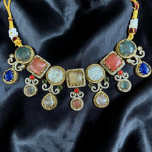 Rajsi Pastel Mosaic Statement Necklace Set