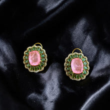 Rajsi Emerald Ruby Statement Stud Earrings