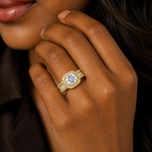 Royal Cushion-Cut CZ Gold Statement Adjustable Ring