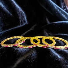 Ruby Royale Scallop Bangles (4 Bangles)