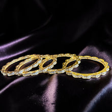 Regal Scallop Crystal Bangles (4 Bangles)