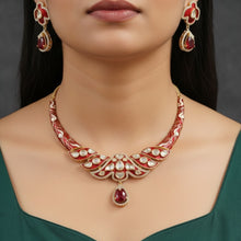 Ruby Royale Enamel Necklace Set
