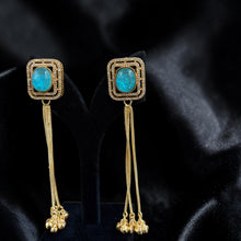 Aqua Majesty Tassel Earrings