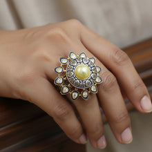 Heritage Pearl Sunburst Kundan Ring