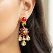 Rasika Ruby Floral Drop Earrings