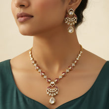 Ruby Glow Kundan Pendant Necklace Set