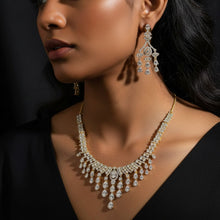Aarohi Teardrop American Diamond Necklace Set