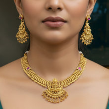Lakshmi Vaibhav Antique Temple Necklace Set