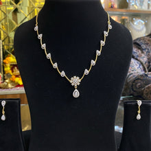 Amara Teardrop American Diamond Necklace Set