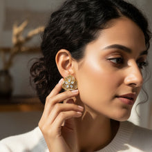 Golden Bloom Kundan Stud Earrings