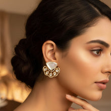 Ivory Prism Kundan Stud Earrings