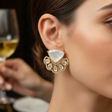 Ivory Prism Kundan Stud Earrings