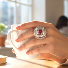 Ruby Radiance Halo Ring