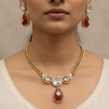Zehra Ruby Drop Polki Necklace Set