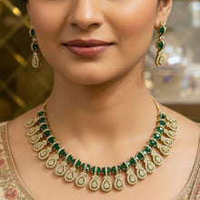 Emerald Cascade Teardrop Necklace Set
