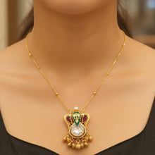 Emerald Rajwadi Charm Pendant Set