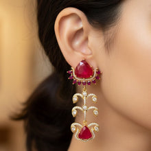 Ruby Regal Cascade Earrings