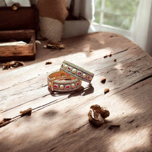 Antique Golden Bangles with Intricate Detailing  & Red Gemstones