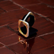 Square-Shaped Dual-Tone Golden & Silver Bangles