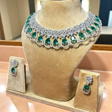 Emerald Elegance American Diamond Set
