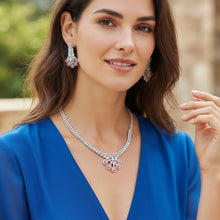 Floral Pink Stone Necklace Set