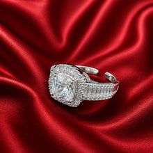 Royal Cushion-Cut CZ Gold Statement Adjustable Ring