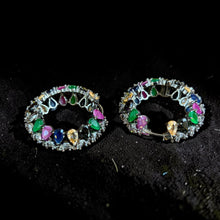 Navratna Twilight Hoop Earrings