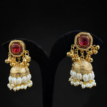 Ruby Pearl Royale Jhumkas