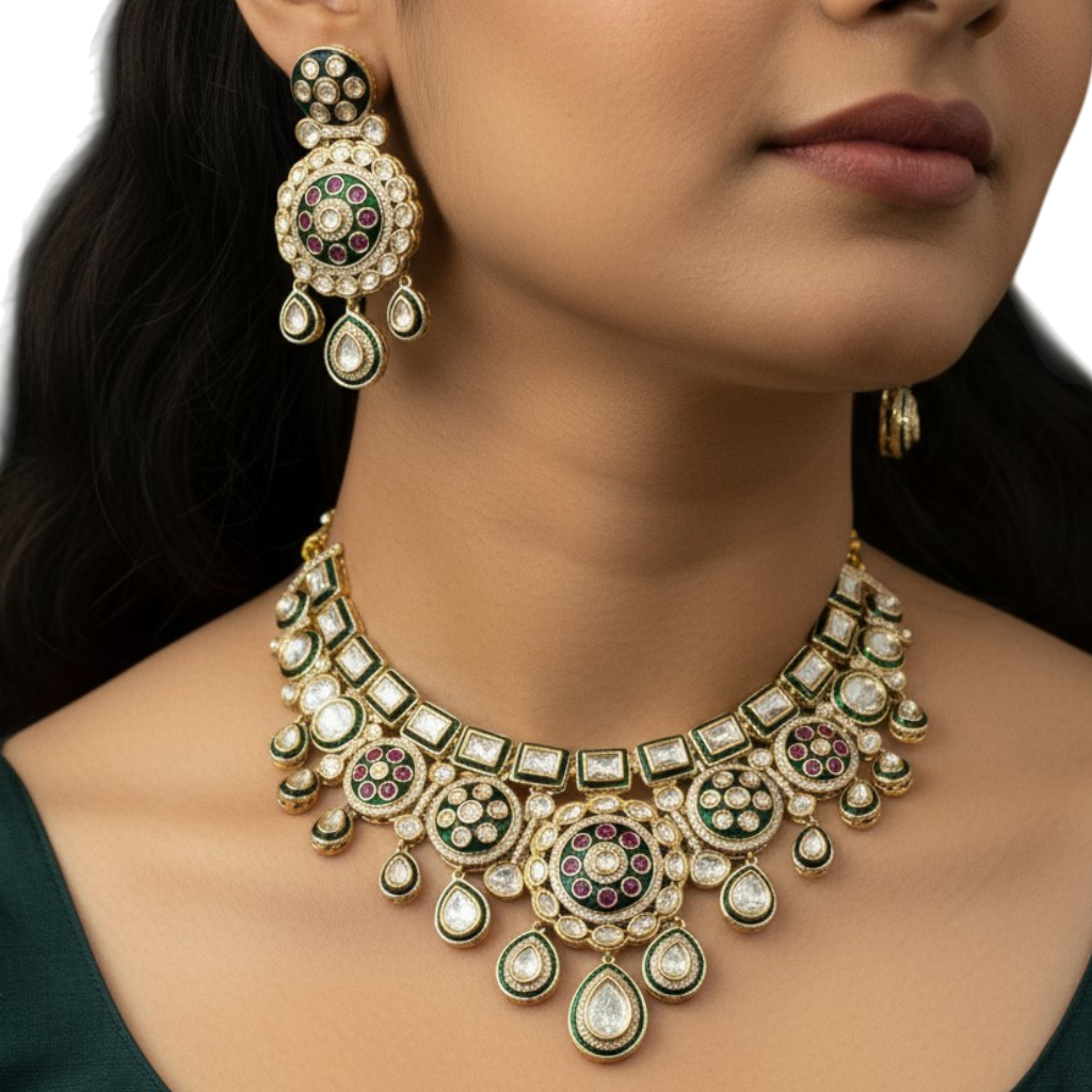 Majestic Ruby Kundan Choker Set