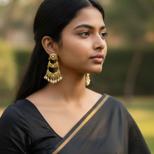 Triple Crescent Meenakari Earrings