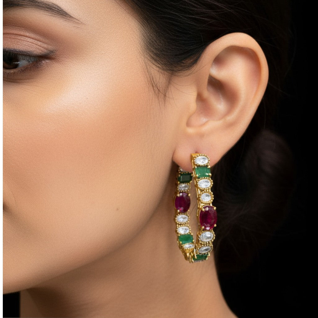 Multicolor Royale Hoop Earrings