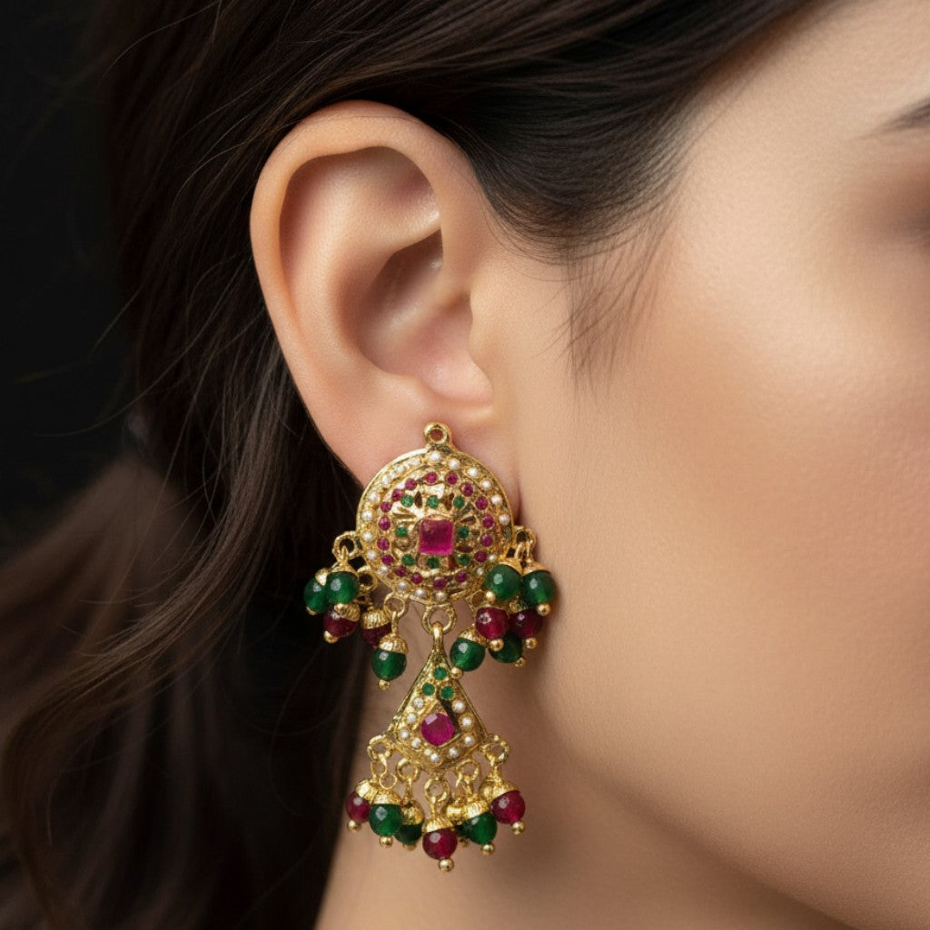 Regal Jadau Drop Earrings