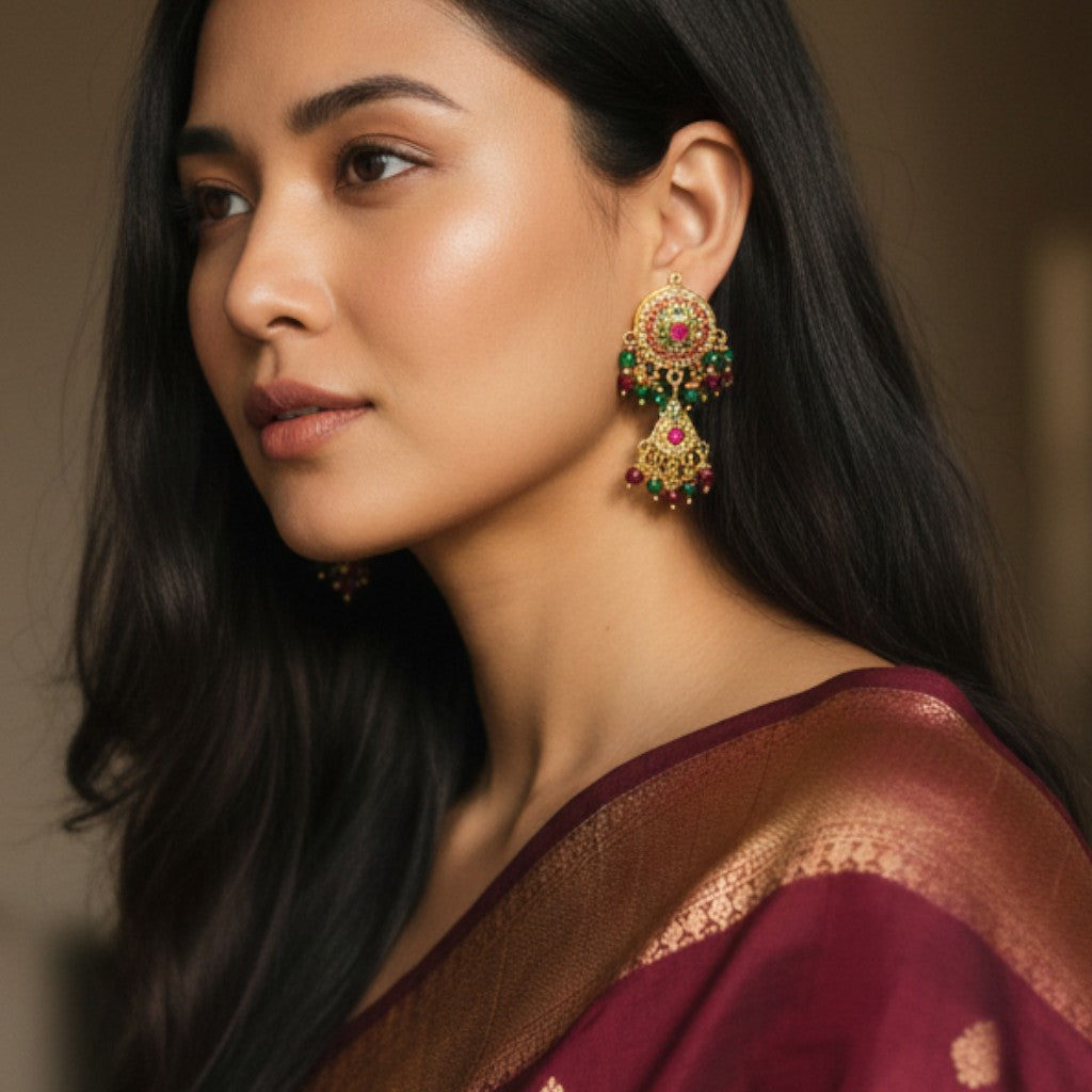 Regal Jadau Drop Earrings