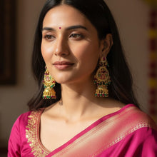 Royal Jadau Jhumka Chandbali Earrings