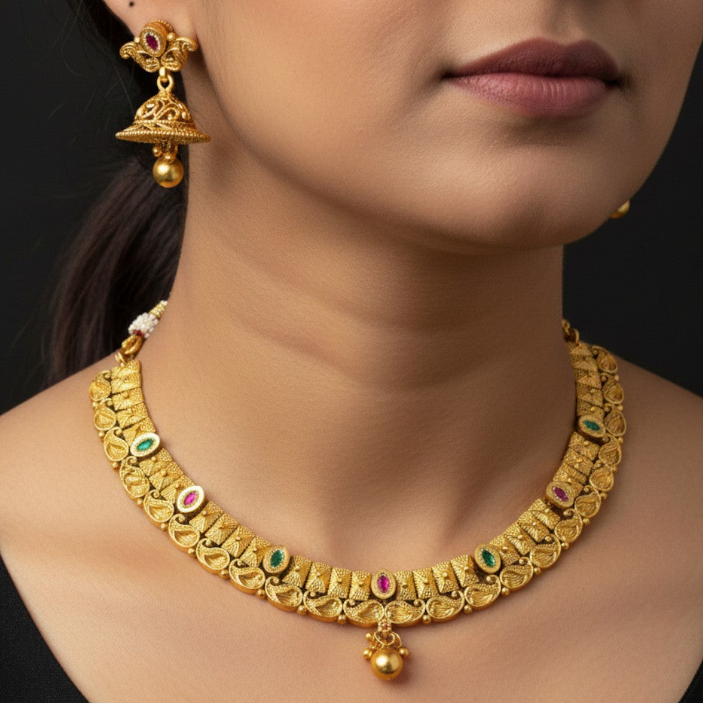 Antique Temple Design Necklace Set