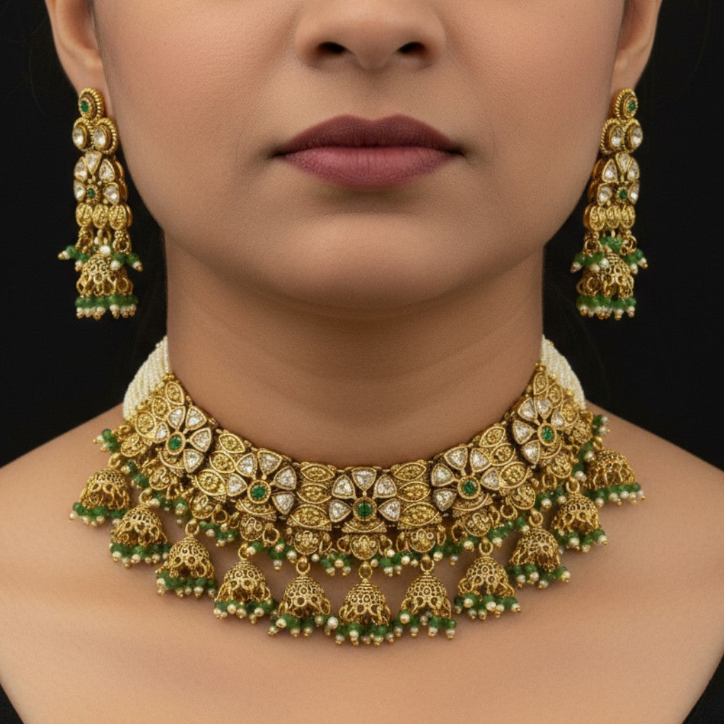 Maharani Jharoka Pearl Necklace Set