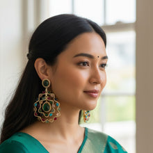 Regal Multi-Gem Chandbali Earrings