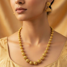 Antique Golden Beaded Necklace with Jhumka Earrings