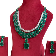 Royal Emerald Cascade Necklace Set