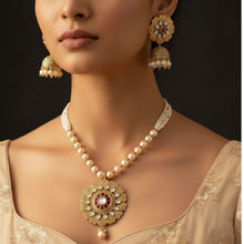 Regal Pearl Mandala Kundan Necklace Set