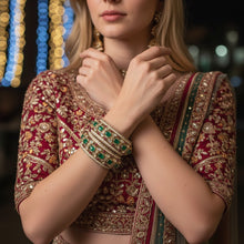 Regal Emerald Kundan Bangles