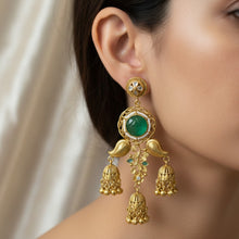 Heritage Emerald Dome Jhumka Earrings