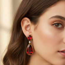 Crimson Aura Teardrop Earrings