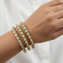 Emerald Halo Polki Bangles (Set of 4)