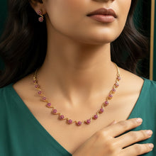 Rosé Bloom Wave Necklace Set