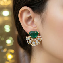 Ivory Prism Kundan Stud Earrings