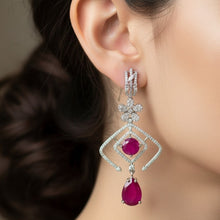Celestial Elegance Ruby Drop Earrings