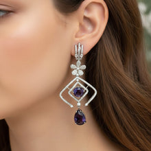Celestial Elegance Ruby Drop Earrings