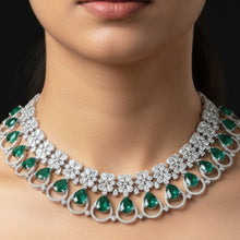 Emerald Elegance American Diamond Set