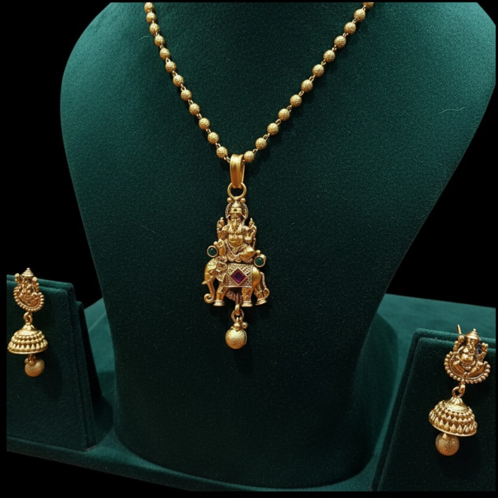 Lakshmi Gaja Vahana Antique Necklace Set